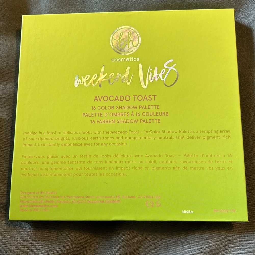 BH cosmetics Avocado Toast Shadow Palette - Picture 5 of 7